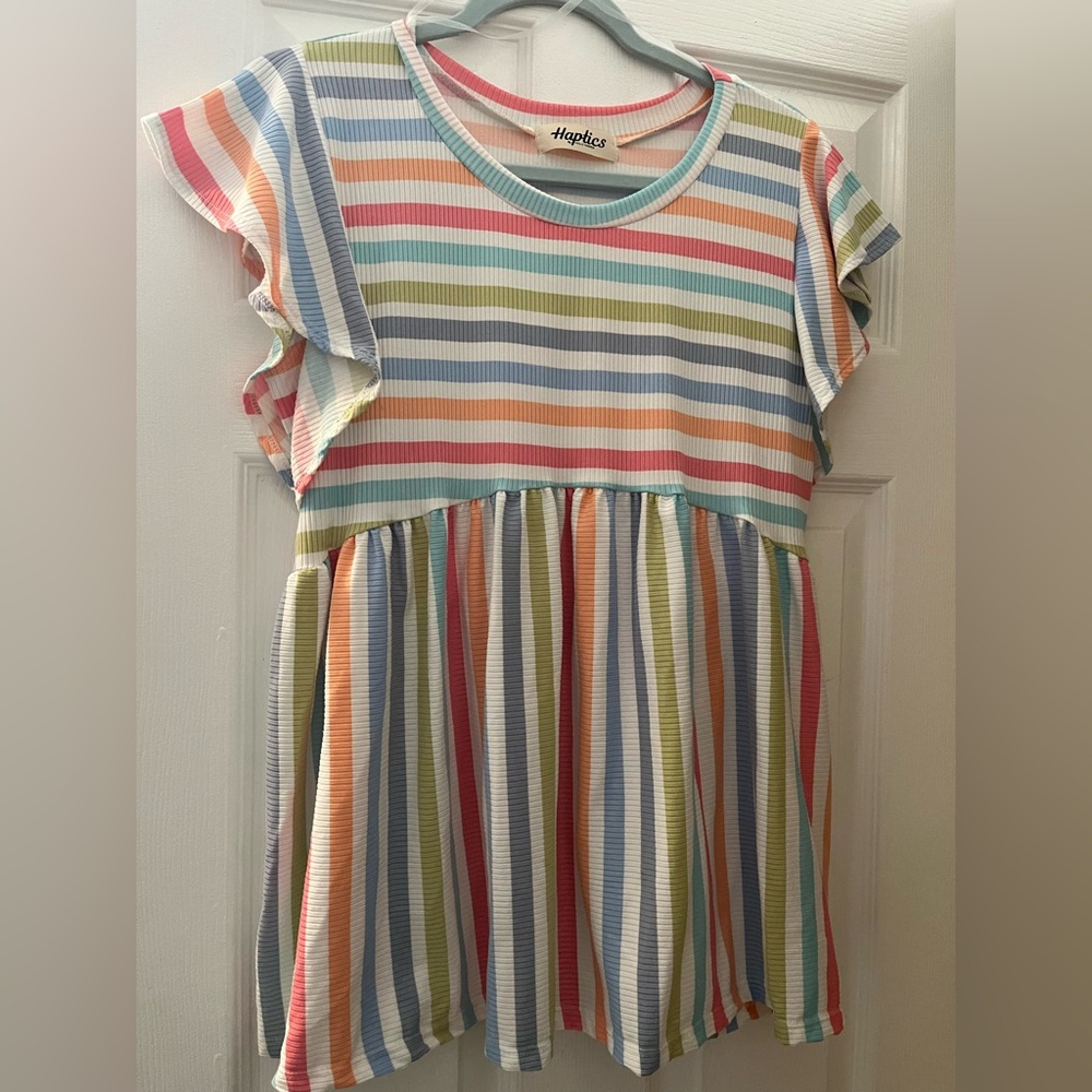 Striped Shirt with Flutter Sleeves